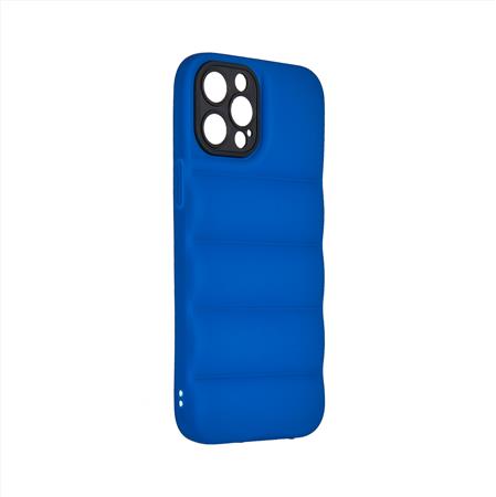 Funda Tipo Puffer Borde Cámara Para iPhone 12 Pro Max Azul
